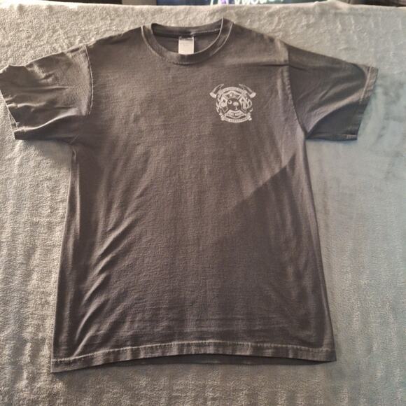 Myrtle Beach Fire Department T-Shirt Size Medium Gray Cotton Double-Sided - Picture 1 of 7